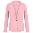 thumbnail image 4 of Yuyuzo Womens Blazer Lapel Collar Long Sleeve Open Front Button Tunic Tops Solid Color Fall Suit, 4 of 4