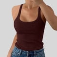 thumbnail image 3 of Women Spaghetti Strap Scoop Neck Ribbed Tank Tops Slim Fitted Cotton Camisole Basic Sleeveless Layering Shirts, 3 of 4