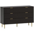 thumbnail image 1 of HOMCOM Commode à 6 Tiroirs pour Chambre Commode Poignées et Pieds Dorés, 1 of 10