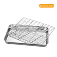 thumbnail image 1 of Stainless Steel Flat Bottom Baking Tray with Mesh Set Square Barbecue Plate with Cooling Rack, 1 of 8