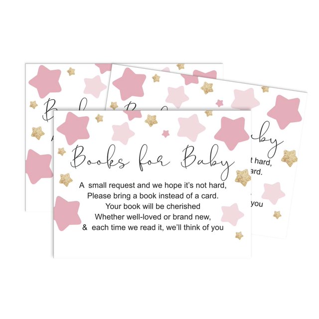Inkdotpot 30Gender Reveal Twinkle Twinkle Little Star Baby Shower Book Request Cards Bring A Book Instead Of A Card Baby Shower Invitations Inserts Games
