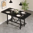 thumbnail image 4 of Fnova 35.4" Tall Dining Table, Rectangular Counter Height Kitchen Table with Metal Footrest for 6 People, 4 of 15