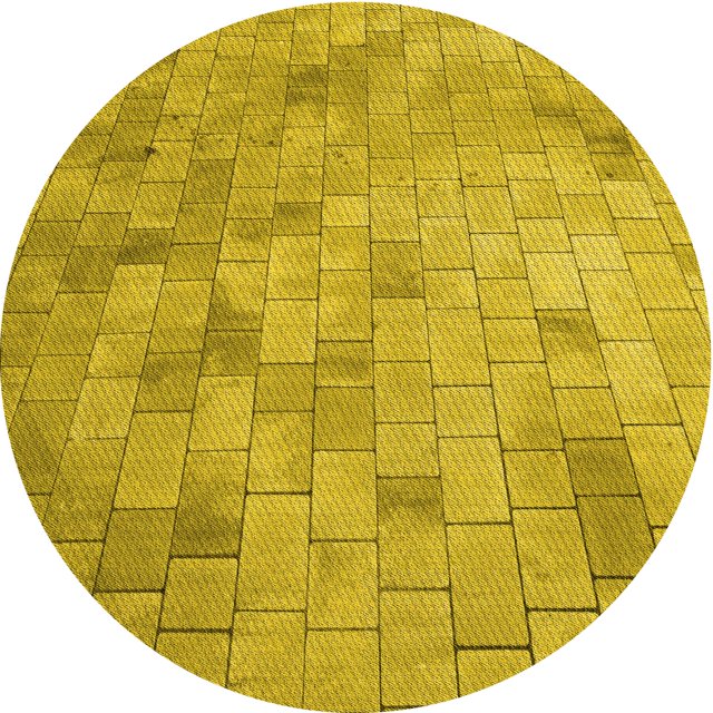 Ahgly Company Tapis de Zone Rond d'Intérieur Lavable à la Machine, Transitionnel, Brun « Dark Golden Rod », 5 Pieds Rond