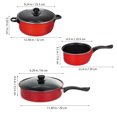 thumbnail image 3 of QUMIIRITY 3pcs Non Stick Milk Pan Non Stick Pots Pans Plastic Kitchen Utensil for Home Cooking Use, 3 of 8