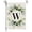 W, variant on HOZADOIE Linen Flag Home Decor Ins Style, 26 Letters+Green Plant Printing, Flax Garden Flag, First Letter of Surname, Hanging Flag At The Gate of Courtyard