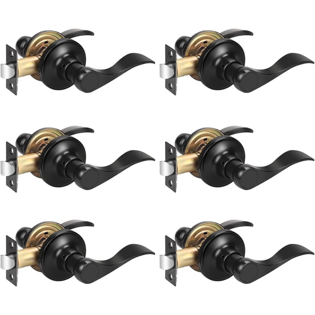Passage Door Lock Lever Handle for Hallway and Closet Keyless Satin Nickel Interior Door Locksets