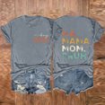 thumbnail image 1 of Meichang Hauts d'Été Décontractés pour Femmes T-Shirts Graphiques à Lettres Recto-Verso Garçon Mama Ma Mama Mom Bruh Chandails Tees Manches Courtes Col Rond Hauts Gris m, 1 of 3