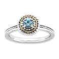 thumbnail image 1 of Sterling Silver & 14k Stackable Expressions Sterling Silver Blue Topaz Ring Size 6, 1 of 3