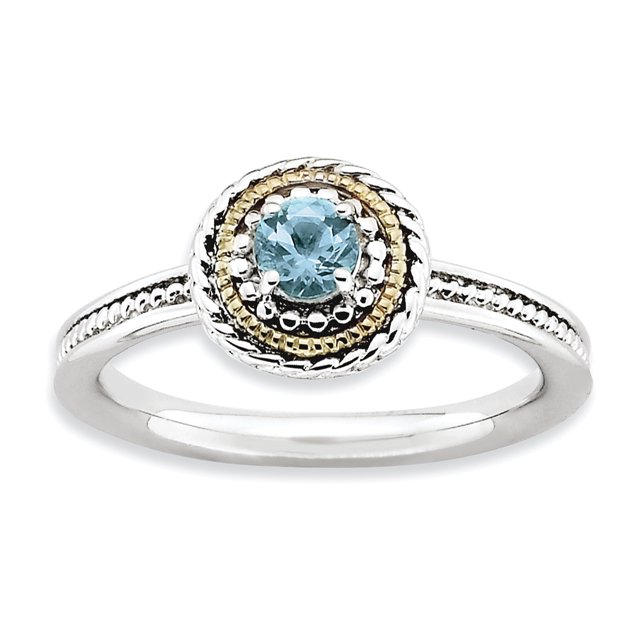Sterling Silver & 14k Stackable Expressions Sterling Silver Blue Topaz Ring Size 6