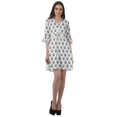 thumbnail image 2 of Moomaya Robe Chemise en Poly-Crêpe pour Femmes, Manches à Volants Imprimées, Tenue Décontractée d'Été, 2 of 4