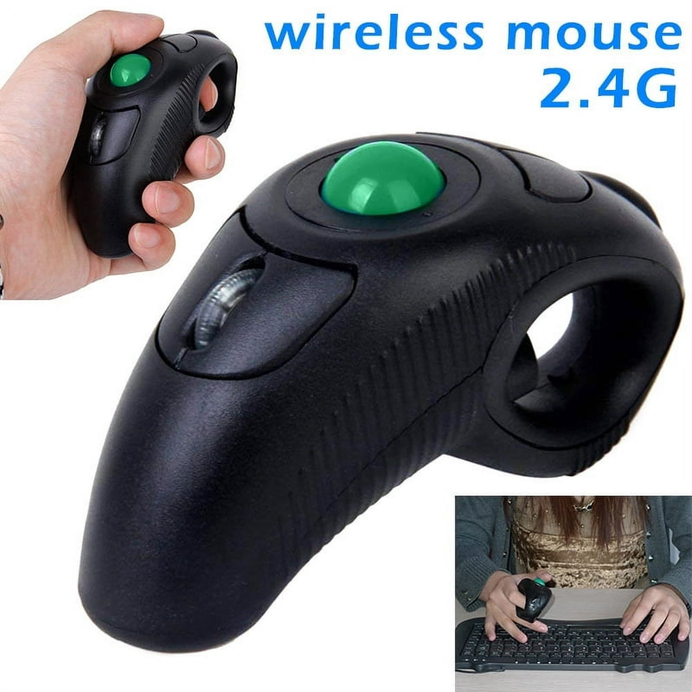 FNNMNNR USB 2.4GHZ Wireless Finger HandHeld Trackball Mouse Mice for PC Laptop