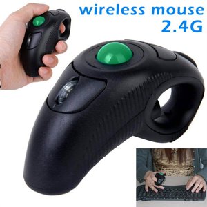 FNNMNNR USB 2.4GHZ Wireless Finger HandHeld Trackball Mouse Mice for PC Laptop