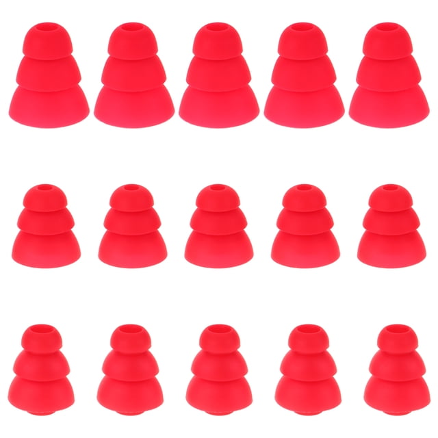 MOVTOTOP Embouts d'Écouteurs en Silicone pour Remplacement d'Écouteurs 15 Pcs Rouge Plusieurs Tailles Durables Ajustement Confortable