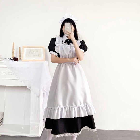Gspmoly Women Dresses, Sexy Women Lingerie Apron Maid Outfit Cosplay Bow Bandage Dress Temptation Uniform Underwear Sleepwear Underdress Suit Cocktail Dresses Deals of The Day