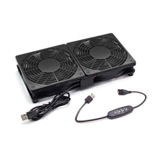 Ventilateurs USB pour Refroidissement, Base de Refroidissement de Routeur Silencieuse, Ventilateur Refroidisseur, Utilisé pour Refroidir et Réduire la Température des Ordinateurs, Routeurs, Ordinateur Portable et Appareils Électriques