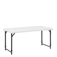 thumbnail image 3 of Mainstays White 4-Foot Adjustable Height Folding Plastic Table, Easy Fold, Indoor-Outdoor, Built-in Carry Handle, 3 of 14