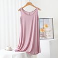 thumbnail image 2 of Birdeem Longues Chemises de Nuit pour Femmes Robe de Nuit Décontractée et à la Mode Couleur Unie Col Rond Manches Courtes avec Coussin de Poitrine, 2 of 12