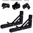 thumbnail image 3 of 2Pcs Folding Shelf Bracket 250Mm Folding Bracket Wall Shelf Heavy Duty Folding Bracket Black Folding Console Bracket For Table Wall Shelf 50Kg Load Bearing, 3 of 5