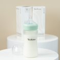 thumbnail image 1 of Yooforea Silicone Coated Glass Baby Bottle, 6M+ Fast Flow Nipple I Anti-Colic, Wide Neck, Stable Base I Medical-Grade Silicone Coating Shatter Protection, BPA BPS PVC Free (270 ML/9 OZ-Tea), 1 of 5