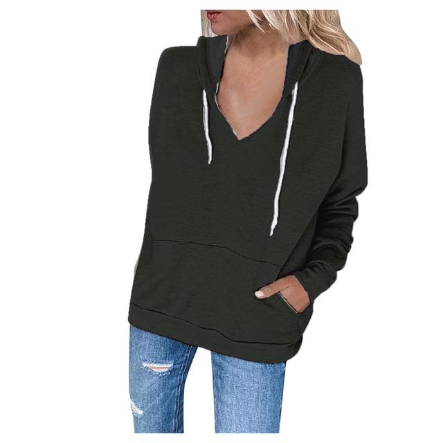 RKSTN Womens Sweatshirt Fashion Casual Slim Zipper Hoodie Solid Color Drawstring Fit Soft Tops with Pockets