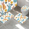thumbnail image 4 of Crochets de Rideau de Douche, Ensemble de Rideau de Douche Lapin de Pâques 4 Pcs, Ensemble de Rideau de Douche 4 Pcs avec 12 Crochets, Rideau de Séparation de Salle de Bain en Polyester Imperméable, Tapis de Toilette, Rideaux de Douche pour Salle de Bain, 4 of 7
