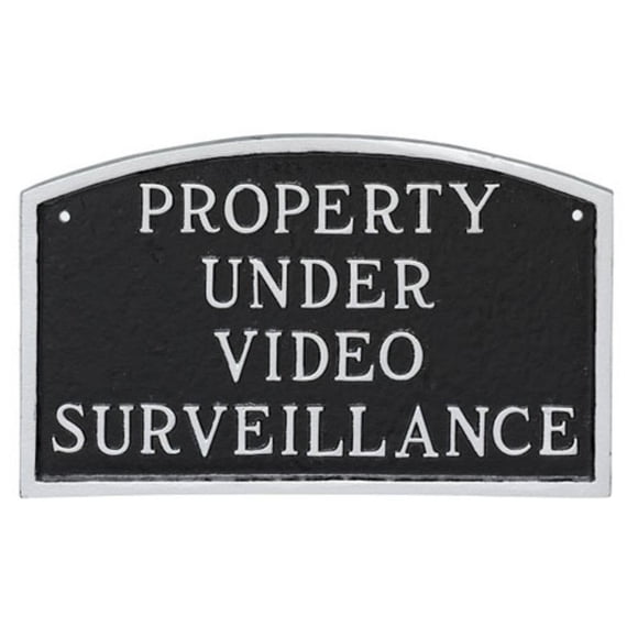 Montague Metal Products 10" x 15" Property Under Video Surveillance Statement Plaque & 23" Stake, Black/Silver