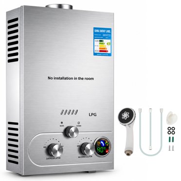 SIHAO Chauffe-Eau au Propane Sans Réservoir 2,6 Gpm 10 L Chauffe-Eau Chaude au Gaz Portable pour l'Extérieur avec Affichage Numérique pour la Maison, le Camping, les Voyages en VR, les Cabines de Bateau