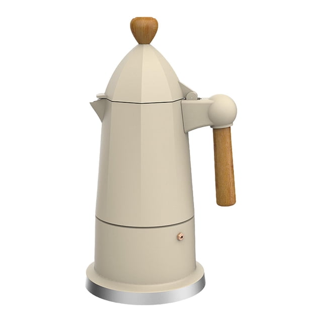Elodie Italian Pot 6 Cups Compact Espresso Coffee Pot for Kitchen Camping Cafe White