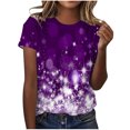 thumbnail image 1 of Dealovy T-Shirts pour Femmes Décontractés à Manches Courtes Tuniques Imprimées Col Ras du Cou Été Amples Confortables Blouses, 1 of 4