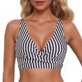 thumbnail image 1 of Women's Tankini Swimwear Set Full Coverage Bikini Top Underwire Support Lace Up Design Push Up Crop Bathing Suit for Summer, 1 of 4