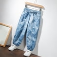 thumbnail image 2 of QIPOPIQ Girl Jeans,Elastic Slim Fit Patchwok Printed Denim Pants Clearance, 2 of 5