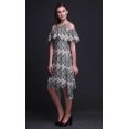 thumbnail image 4 of Bimba Green Tie-Dye Print Flutter Sleeve Womens Party Tunic Cold Shoulder Midi Dress - XX-Large, 4 of 6
