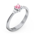 thumbnail image 3 of Birthstone Heart Ring with Shoulder Accents - Pink Tourmaline (October), 3 of 4