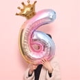 thumbnail image 1 of Crown Number Foil Balloons Number Ballon Happy Birthday Party Decoration 32 Inch, 1 of 2