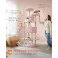 thumbnail image 2 of BestHome Multi-Level Cat Tree & Condo – Sturdy Climbing Tower with Sisal Scratching Posts & Interactive Toys, 81inch, Pink, 2 of 5