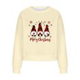 thumbnail image 4 of Qertyioot Pull d'Hiver Mode Femme Imprimé de Noël, Manches Longues Col Rond Chaud Ample Tendance Hauts Tricotés, 4 of 4