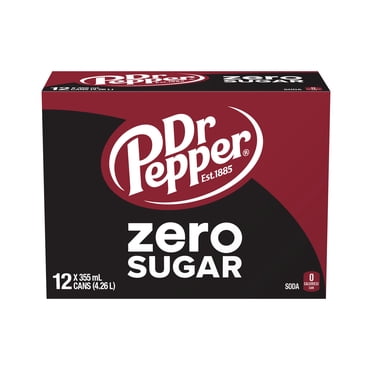 Dr Pepper Zero Sugar Soda 12 x 355 mL, Cans