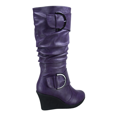 thumbnail image 4 of Bottes Mode pour Femmes à Fermeture Éclair Hauteur Genou, Talon Compensé Décontracté, Chaussures d'Hiver ( Violet, 7 ), 4 of 5