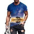 thumbnail image 1 of Bellella T-shirt Homme Col Rond T-Shirts Manches Courtes Hauts d'Été Mode Blouse Imprimée Numérique 3D Pull Style L 4TG, 1 of 2
