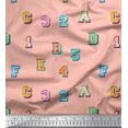 thumbnail image 1 of Soimoi Cotton Poplin Fabric Numbers & Alphabets Text Print Fabric by Yard 56 Inch Wide, 1 of 3