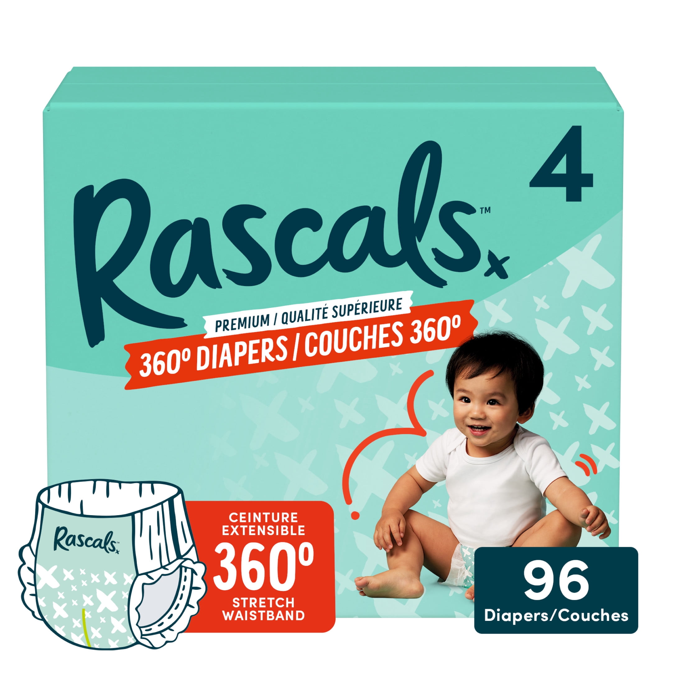 Rascals Premium 360 Diapers, Size 6, 76 Count - Walmart.ca