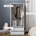 thumbnail image 4 of HOMCOM Garde-Robe Placard, Armoire avec Tiroirs et Tringle pour Chambre, 4 of 10