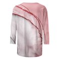 thumbnail image 4 of FAIWAD Femmes Bloc de Couleur 3/4 Chemises Col Rond Blouses Décontractées Élégantes Grande Taille Tunique de Sortie, 4 of 5
