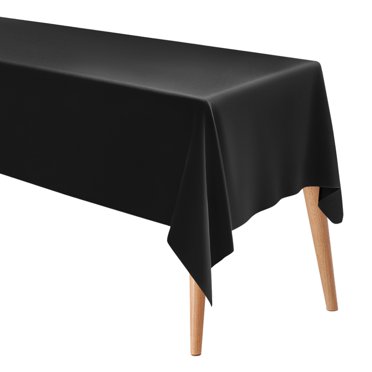 Uxcell 150x300cm Rectangle Tablecloth, Thickened Polyester Table Cloth Black