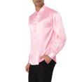 thumbnail image 4 of INSPIRE CHIC Chemises de Soirée pour Homme en Satin à Col en V à Manches Longues Boutonnées, 4 of 5