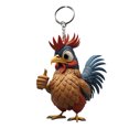 thumbnail image 1 of EGNMCR Hanging Ornaments Rooster Pendant Key Backpack Handicraft Pendant Chicken Keychain Key Chain, 1 of 2