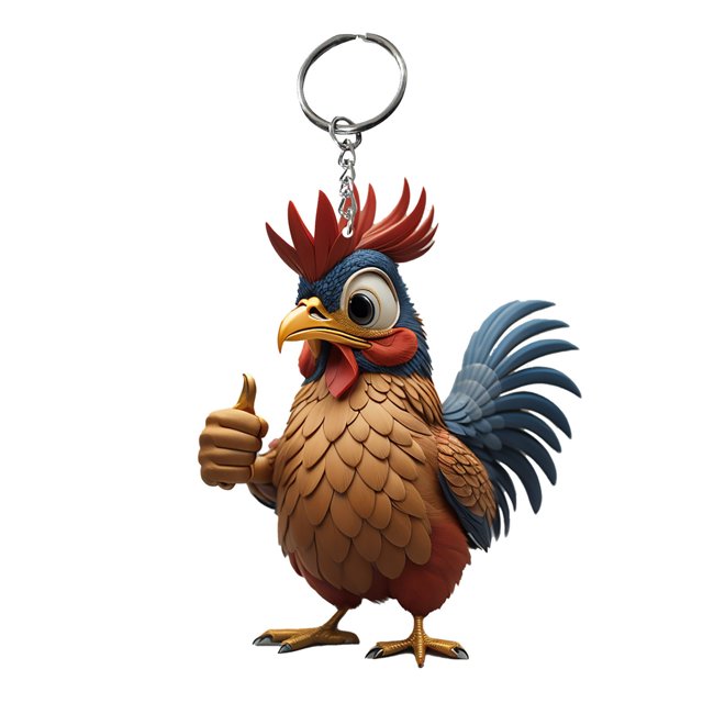 EGNMCR Hanging Ornaments Rooster Pendant Key Backpack Handicraft Pendant Chicken Keychain Key Chain