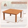 thumbnail image 3 of Gymax Table Basse de Patio avec Trou pour Parasol, Plateau à Lattes et Fini à l'Huile de Teck, 3 of 10
