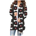 thumbnail image 2 of Women‘s Halloween Cardigan Sweater Skull Pumpkin Print Pattern Long Cardigans Sweater Coats Tops Ginger M, 2 of 5