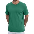 thumbnail image 1 of SROBPTY Haut d'Été pour Hommes, Chemises à Manches Courtes pour Hommes, Chemises Sport Unies Décontractées à Manches Courtes à Col Rond pour Hommes Vert, P, 1 of 3